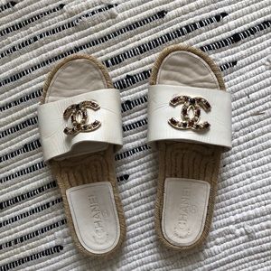 SOLD* Chanel Espadrille Slides Sandals
